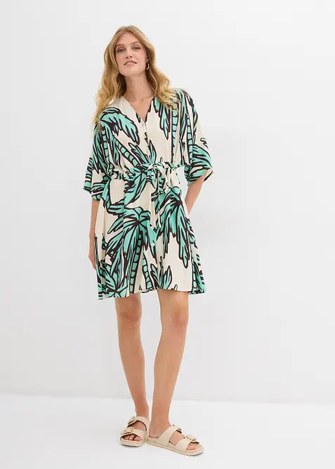 Minikjole i lett viskose med kimono-ermer, bonprix
