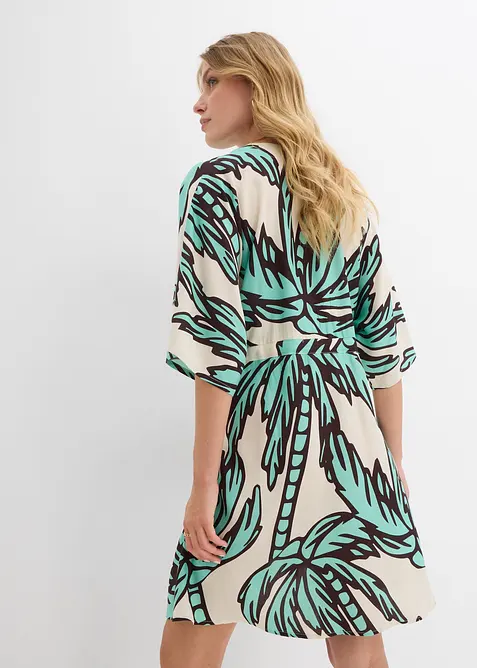 Minikjole i lett viskose med kimono-ermer, bonprix