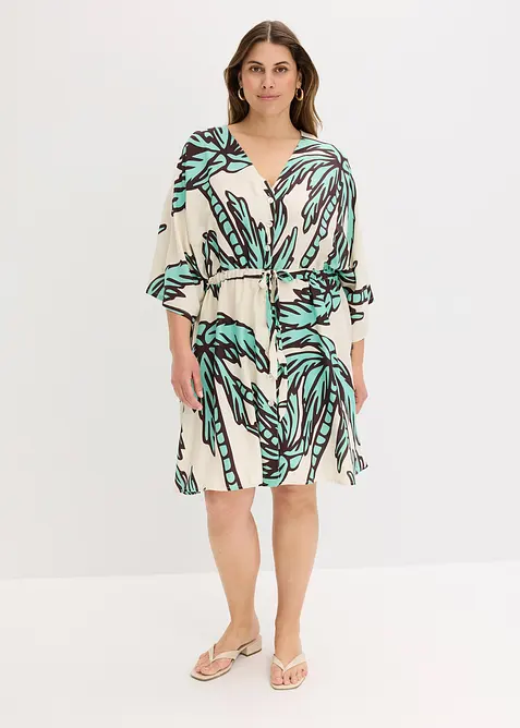 Minikjole i lett viskose med kimono-ermer, bonprix