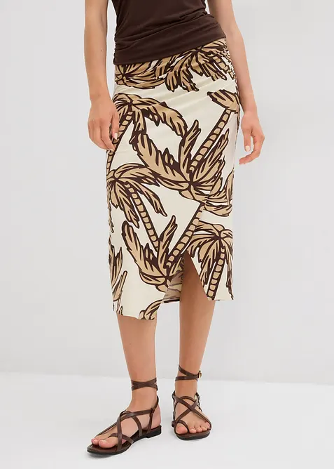 Jerseyskjørt i myk viskosemiks, bonprix