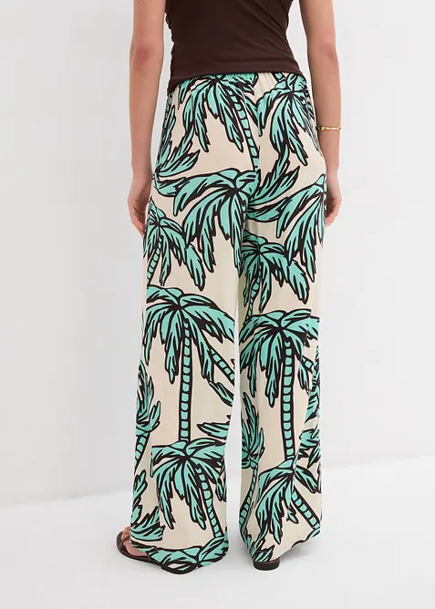 Bukse i lett viskose med vide ben, bonprix