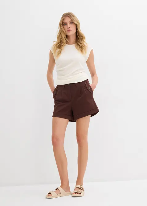 Shorts i twill med h&oslash;y midje, bonprix