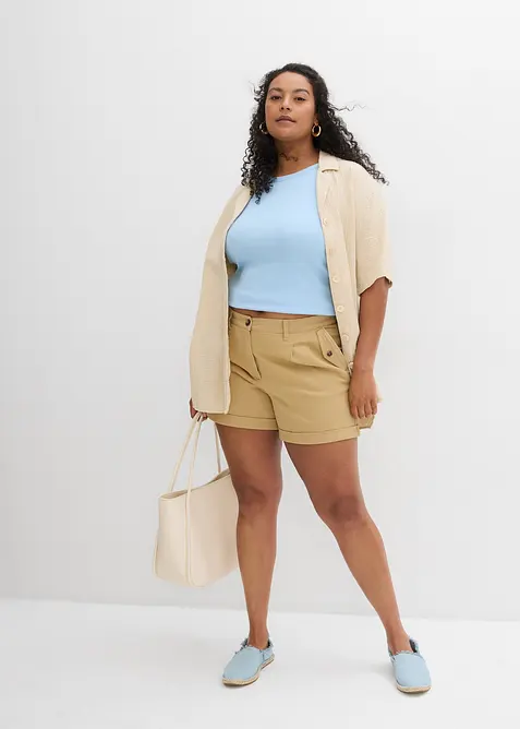 Shorts i twill med høy midje, bonprix