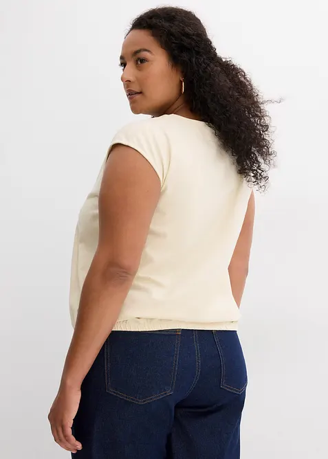 Topp med elastisk linning i falden, bonprix