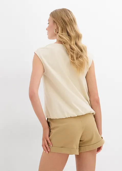 Topp med elastisk linning i falden, bonprix