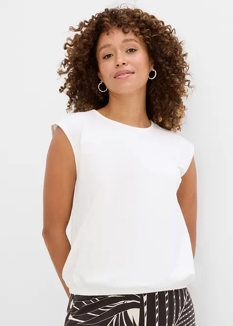 Topp med elastisk linning i falden, bonprix