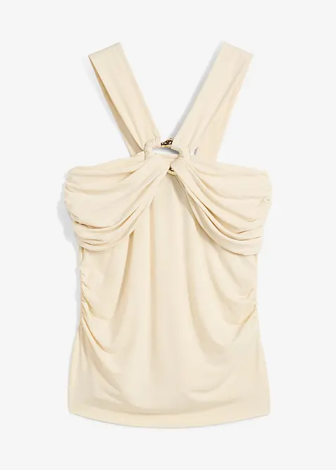 Halterneck-topp med hamret pyntespenne, bonprix