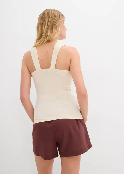 Halterneck-topp med hamret pyntespenne, bonprix