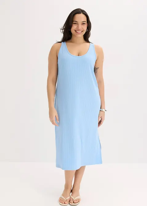 Midikjole i mykt ribbemateriale, bonprix