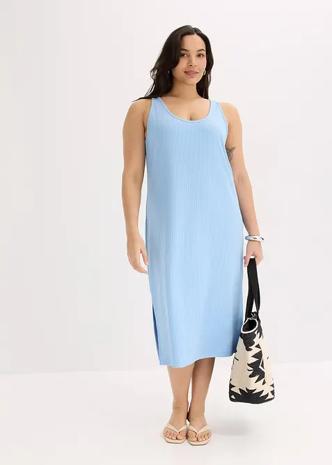 Midikjole i mykt ribbemateriale, bonprix