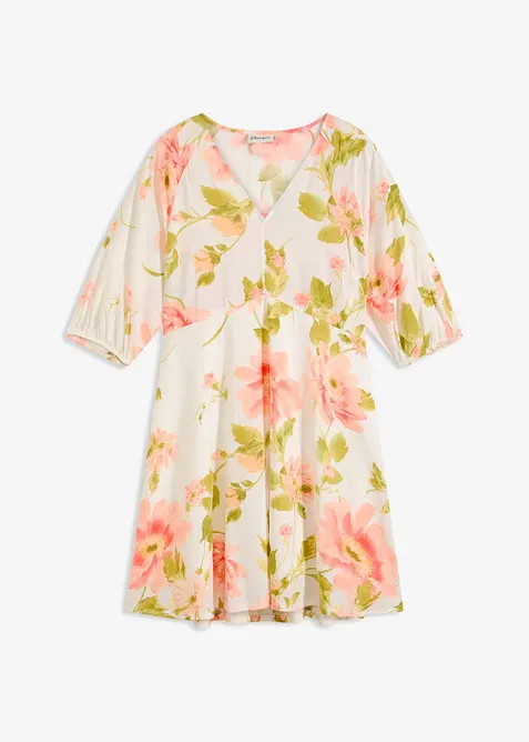 Mønstret tunikakjole av fint fallende viskose, bonprix