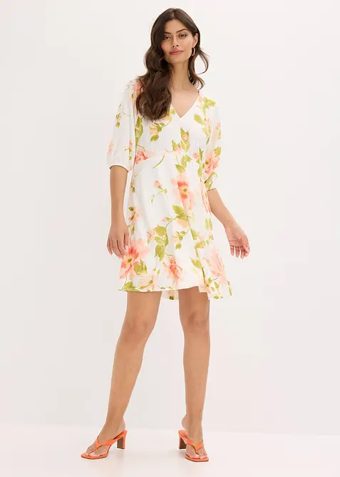 Mønstret tunikakjole av fint fallende viskose, bonprix