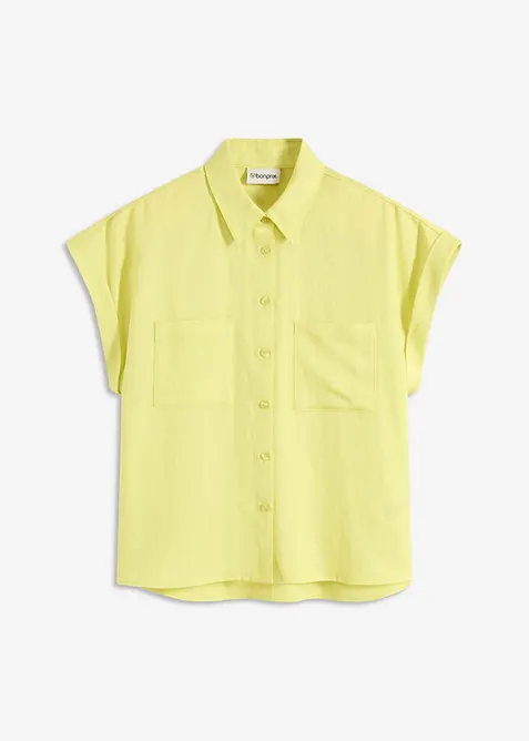 Kortermet bluse i lett materialmiks med lyocell, bonprix