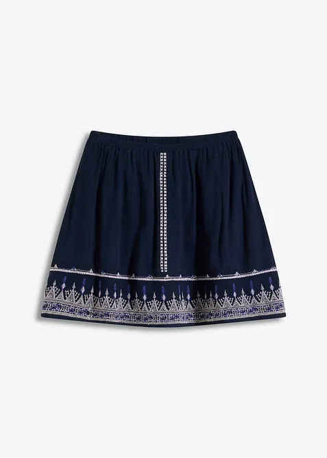 Miniskj&oslash;rt med broderi, bonprix