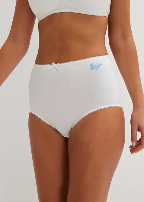 Truse med h&oslash;y midje og &oslash;kologisk bomull (3-pack), bonprix