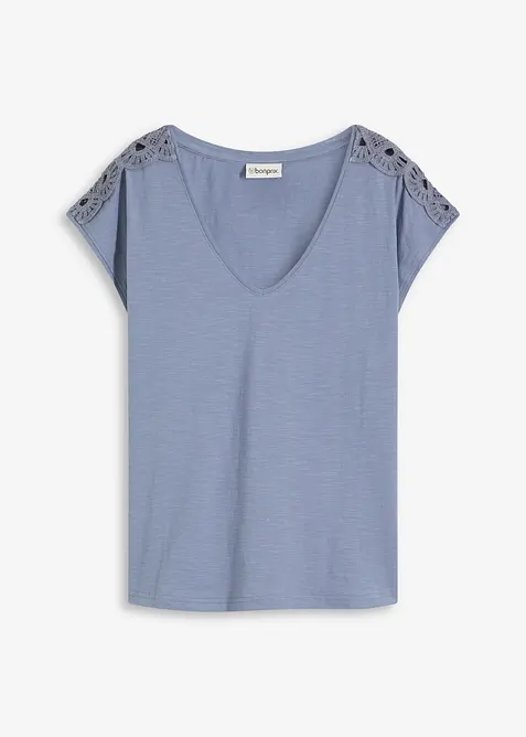 Topp med heklede innfellinger, bonprix