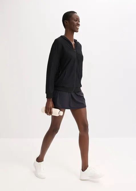 Transparent treningsjakke i mesh, oversized, bonprix