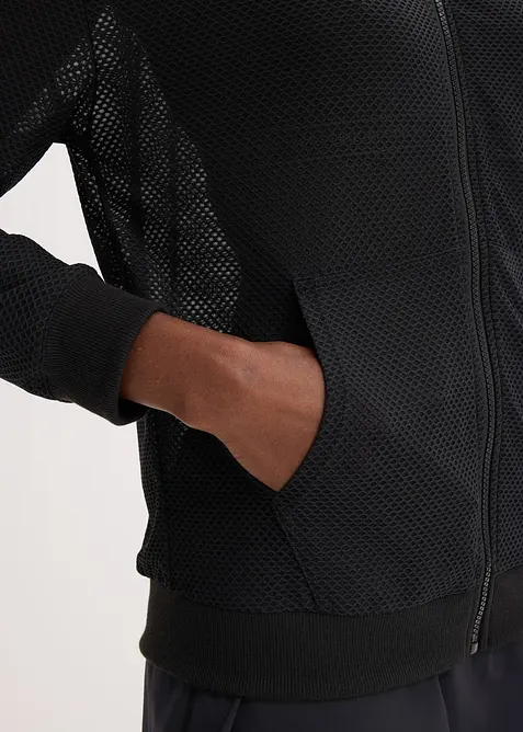 Transparent treningsjakke i mesh, oversized, bonprix