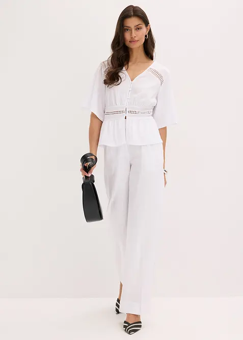 Trikottunika med blonder, bonprix