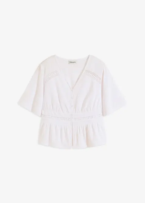 Trikottunika med blonder, bonprix