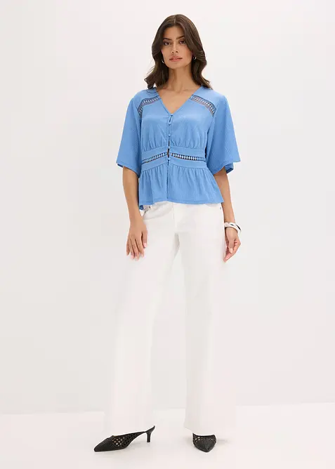 Trikottunika med blonder, bonprix