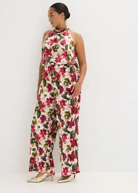 Jumpsuit i glinsende sateng, bonprix