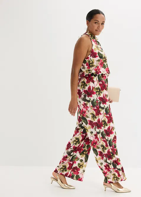 Jumpsuit i glinsende sateng, bonprix