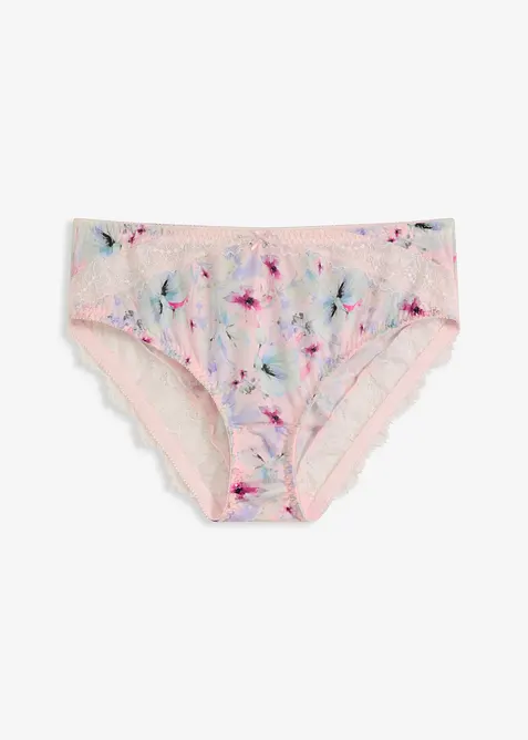 Truse med h&oslash;y midje og fin glans (2-pack), bonprix