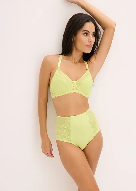 Truse med h&oslash;y midje og delikate blonder, bonprix