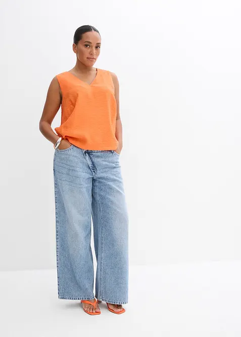 Blusetopp i myk viskosemiks, bonprix