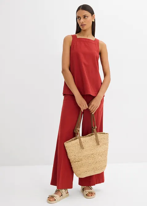 Blusetopp av viskosemiks med knytedetalj bak, bonprix