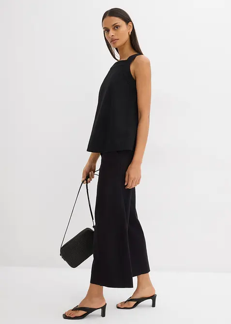 Blusetopp av viskosemiks med knytedetalj bak, bonprix