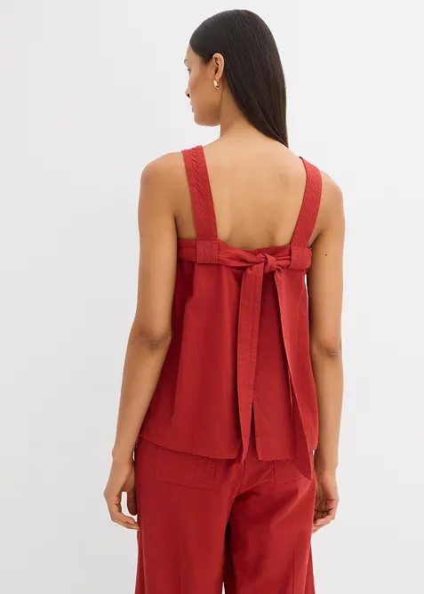 Blusetopp av viskosemiks med knytedetalj bak, bonprix