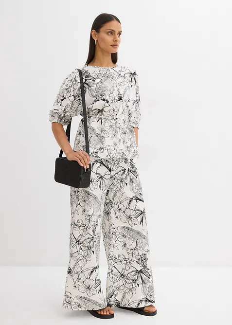 Kortermet bluse av 100% bomull, bonprix