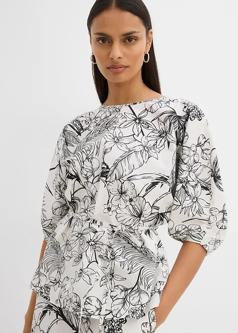 Kortermet bluse av 100% bomull, bonprix