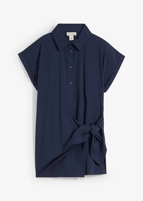 Kortermet bluse med knytedetalj, bonprix