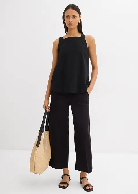 Culottebukse med elastisk linning, av viskosemiks, bonprix