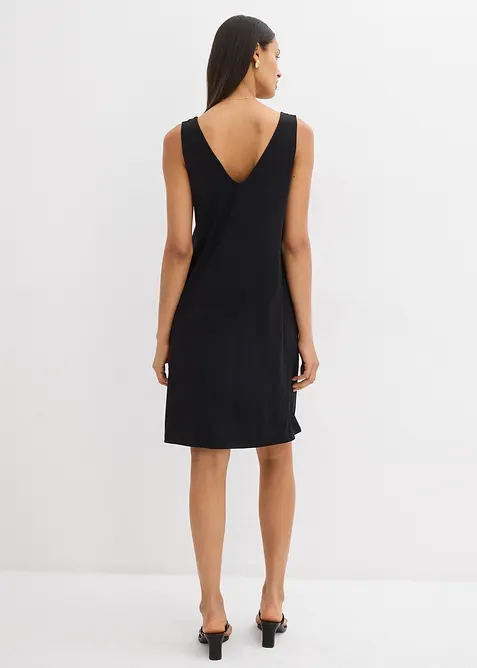 Stroppekjole i lett materiale med V-hals, bonprix