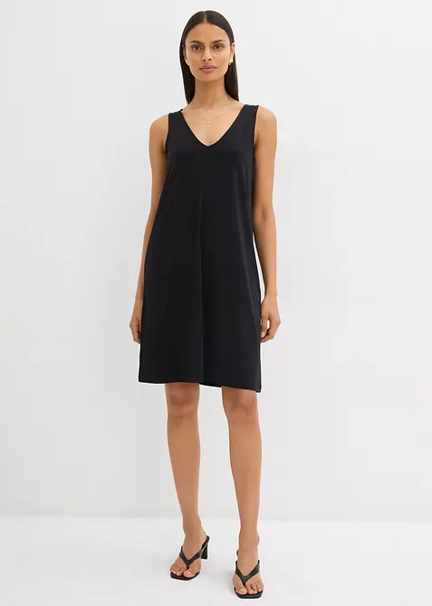 Stroppekjole i lett materiale med V-hals, bonprix