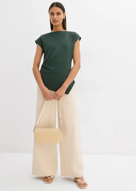 Asymmetrisk topp i behagelig scuba-materiale, bonprix