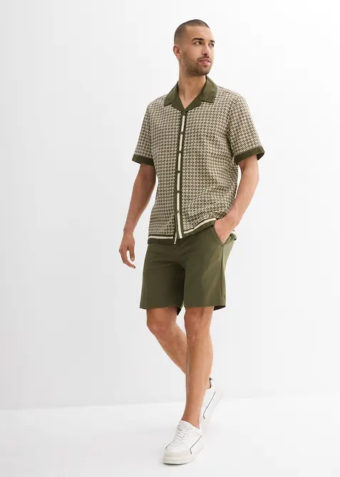 Kortermet skjorte med lin, bonprix