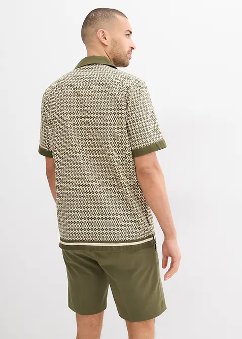 Kortermet skjorte med lin, bonprix