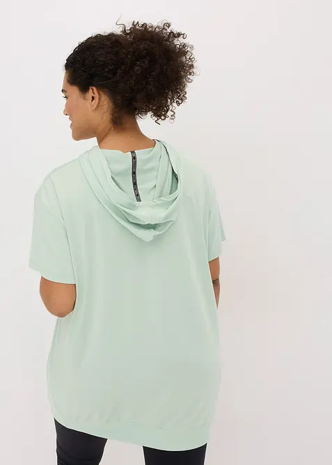 Oversized treningstopp med hette, hurtigtørkende, bonprix