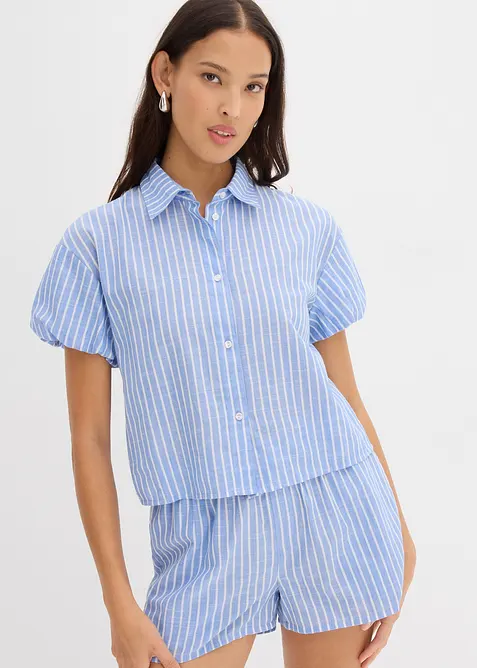 Kortermet bluse av 100% bomull, bonprix