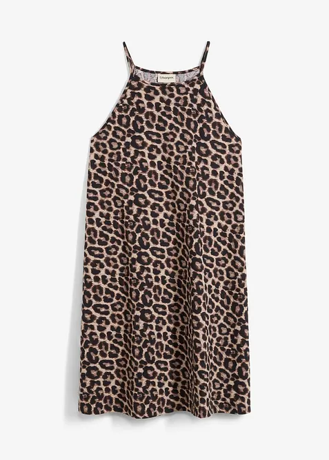 Kjole med leopardmønster av 100% bomull, bonprix