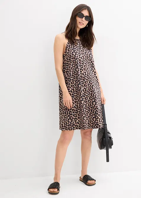 Kjole med leopardmønster av 100% bomull, bonprix