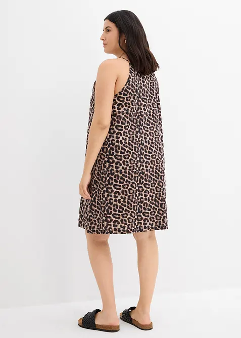 Kjole med leopardm&oslash;nster av 100% bomull, bonprix