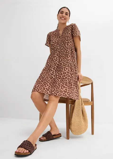 Kjole i myk musselin, bonprix