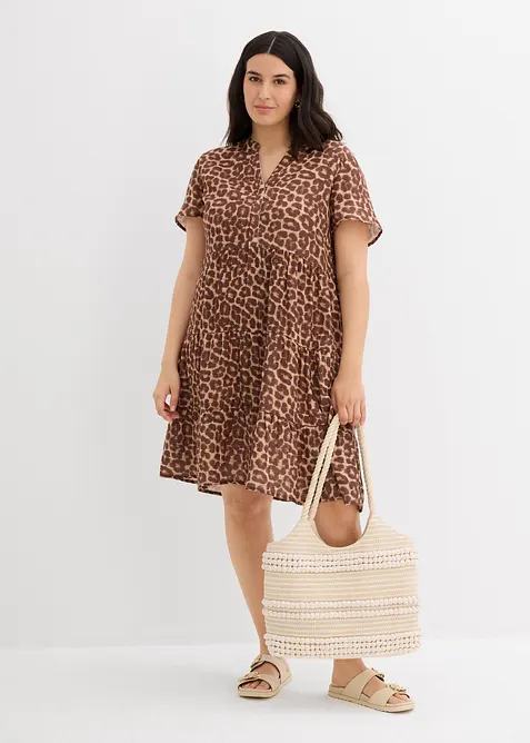 Kjole i myk musselin, bonprix