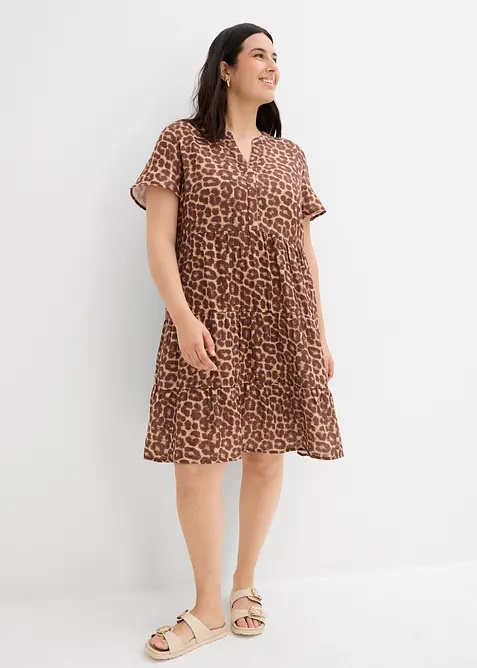 Kjole i myk musselin, bonprix